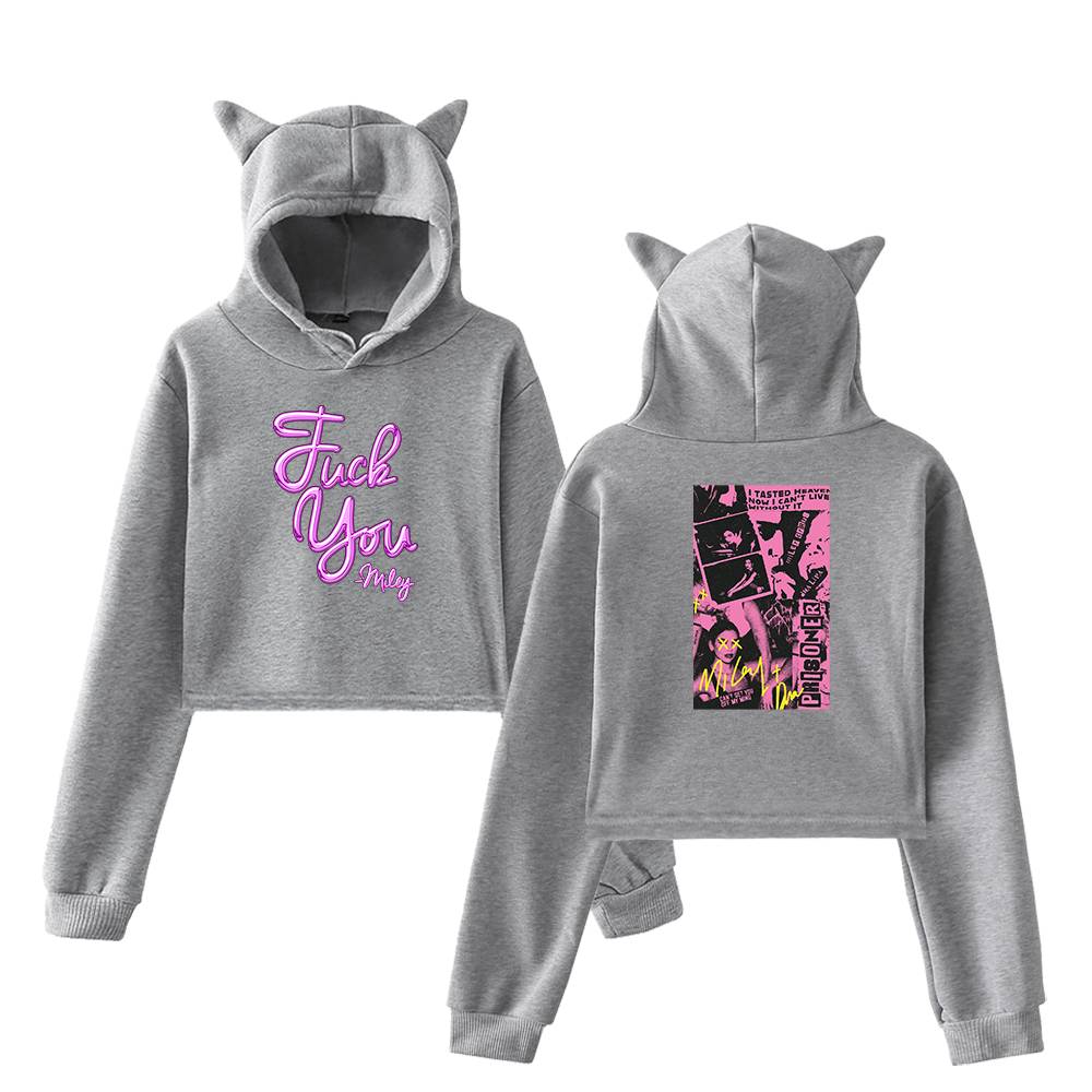 Miley Cyrus Cropped Hoodie #4 - Image 4